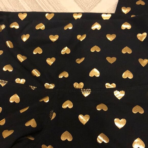 DYI Black with Gold Metallic Hearts Leggings - Picture 5 of 5
